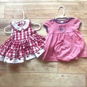 6m Girls vintage patriotic dresses flag, Ladybug